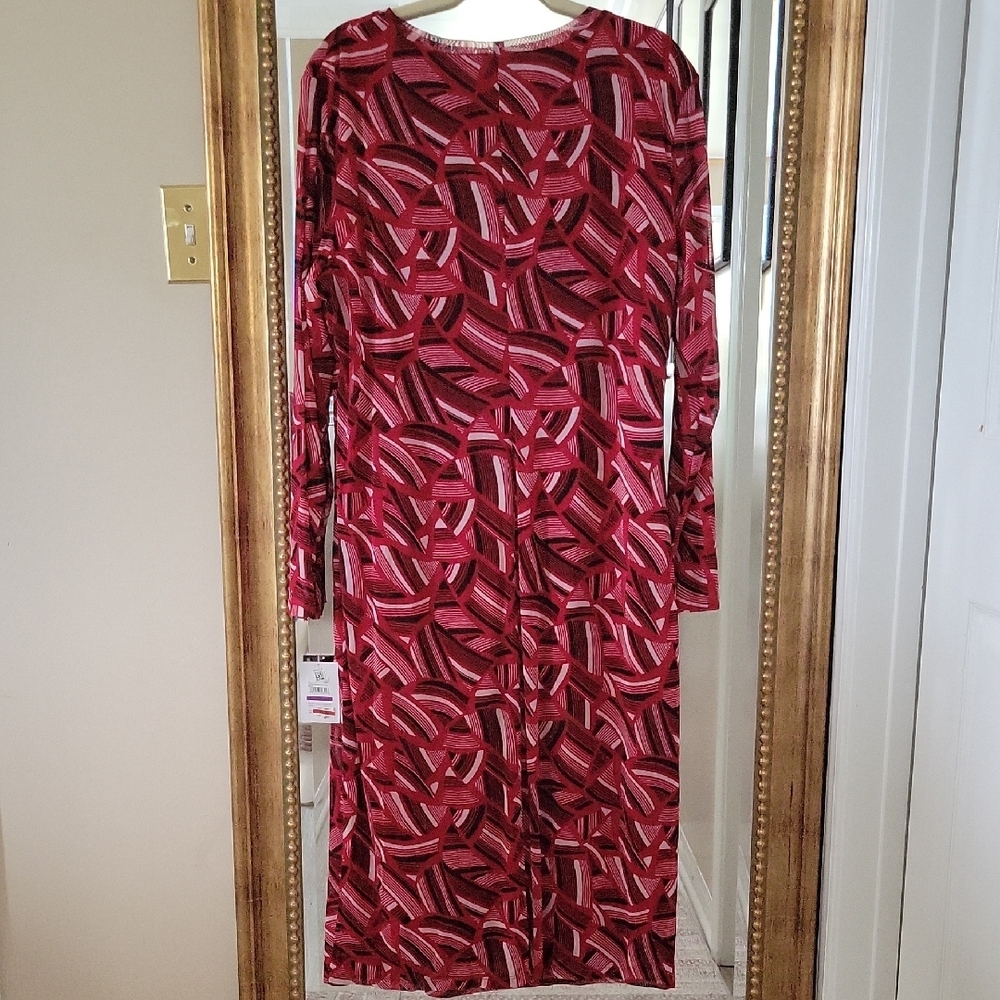 Kasper Red Patterned Dress - Picture 4 of 5